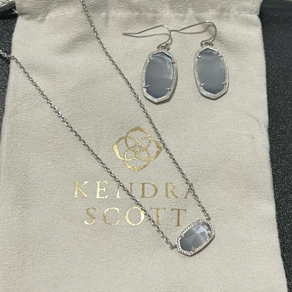 Kendra Scott Elise Necklace and Elle Drop Earrings